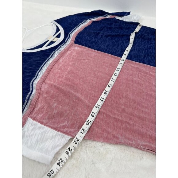 We The Free by Free People Charleston ColorBlock Oversized Tunic Blue/Pink/White - Picture 4 of 11